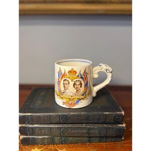 1939 King George VI Royal Visit Mug Burleigh Ware Lion Handle